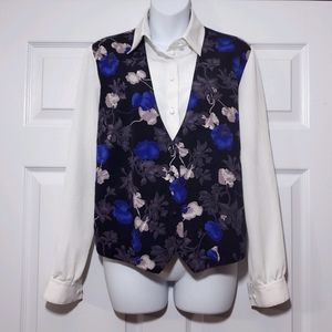 VINTAGE 70s style Tan Jay vest blouse